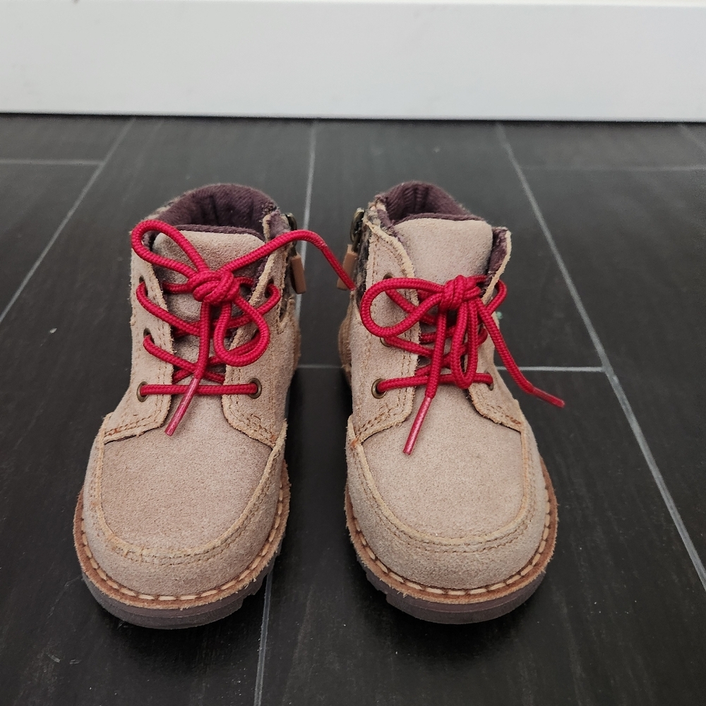 UGG Toddler Cream and Red Boots